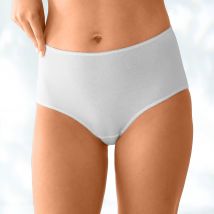 Culotte forme maxi coton stretch - Lot de 4 - Taille 54/56 - Beige/blanc - Blancheporte
