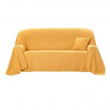 Jeté canapé coton bachette uni - Jaune - Coton - Colombine - Blancheporte
