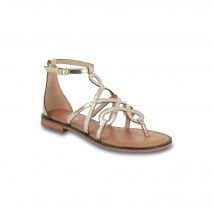 Sandales plates en cuir, Harabesque - Or - Taille 40 - Blancheporte