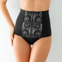 Gaine serre-taille dentelle amincissante - Taille 56 - Noir - Blancheporte