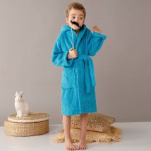 Peignoir enfant éponge bouclette à capuche - Turquoise - Coton - Colombine Des Petits - Blancheporte