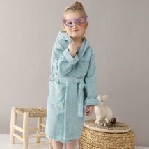 Peignoir enfant éponge à capuche personnalisable - Vert - Coton - Colombine Des Petits - Blancheporte