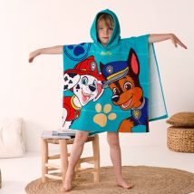 Poncho de bain enfant Pat'Patrouille personnalisé éponge et velours coton - 320g/m² - Vert - Coton/velours - Patpatrouille - Blancheporte