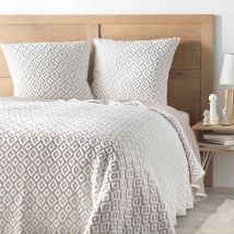 Parure couvre-lit + 2 taies blanc taupe - Blancheporte