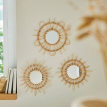 Miroir rond rotin - lot de 3 - Blancheporte