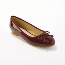 Ballerines plates vernies à noeud - Rouge - Taille 36 - Blancheporte