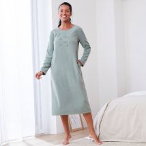 Chemise de nuit manches longues en micro polaire` - Taille 52 - Kaki - Blancheporte