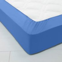 Drap-housse uni coton grands bonnets 40 cm - Bleu - Coton - Colombine - Blancheporte