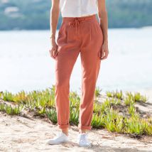 Pantalon cargo fluide - Orange - Taille 46 - Coton/viscose - Blancheporte