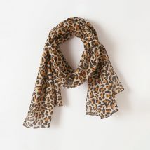 Foulard motif léopard voile de coton - Blancheporte