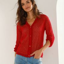 Gilet en maille fantaisie - Blancheporte