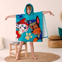 Poncho de bain enfant Pat'Patrouille éponge et velours coton - 320g/m2 - Vert - Coton/velours - Patpatrouille - Blancheporte