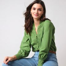 Chemisier broderie anglaise, coton - Blancheporte