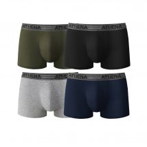 Boxer Basic Coton - lot de 4 - Gris/noir/vert - Taille 4xl - Jersey - Athena - Blancheporte