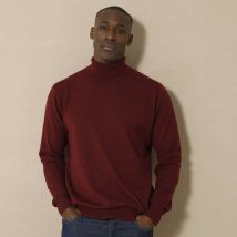 Pull col roulé en laine mélangée - Rouge - Taille M - Laine - Blancheporte