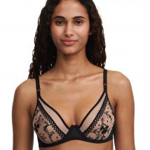 Soutien-gorge foulard tulle brodé Suzy, avec armatures - Noir - 85E - Chantelle - Blancheporte