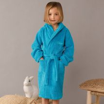 Peignoir enfant éponge à capuche personnalisable - Turquoise - Coton - Colombine Des Petits - Blancheporte