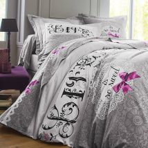 Linge de lit Clothilde - coton - Gris - Coton - Colombine - Blancheporte