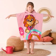 Poncho de bain enfant Pat'Patrouille éponge et velours coton - 320g/m2 - Rose - Coton/velours - Patpatrouille - Blancheporte