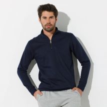 Sweat molleton col camionneur zippé - Taille Xl - Bleu - Blancheporte