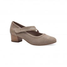 Escarpin texturé à petit talon - Taupe - Taille 40 - Jana - Blancheporte
