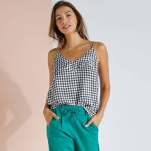Caraco à carreaux, viscose - Noir - Taille 54 - Viscose - Blancheporte