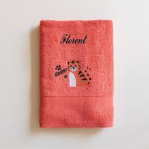 Collection éponge enfant brodée tigre personnalisable coton - 380g/m2 - Orange - Coton - Colombine Des Petits - Blancheporte