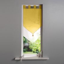 Vitrage voile double uni forme pointe finition pattes - Blancheporte