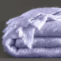 Couverture laine mohair angora - Violet - Mohair - Ourson - Blancheporte