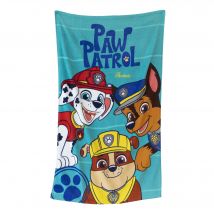 Drap de bain enfant Pat'Patrouille personnalisé éponge et velours coton - 320g/m2 - Bleu - Coton/velours - Patpatrouille - Blancheporte
