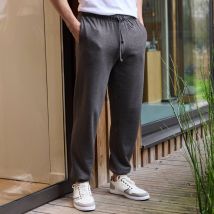 Pantalon jogging molleton bas élastiqué - Gris - Taille 40/42 - Polycoton - Blancheporte