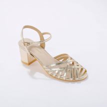 Sandales à talon métallisées - Or - Taille 39 - Blancheporte