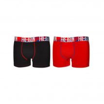 Boxer coton stretch Freegun - lot de 2 - TL - Noir/rouge - Freegun - Blancheporte