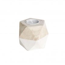 Bougeoir origami en bois bicolore - Blancheporte