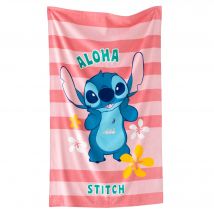 Drap de bain enfant Stitch personnalisé éponge et velours coton - 320g/m² - Rose - Coton/velours - Lilo Et Stitch - Blancheporte