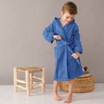 Peignoir enfant éponge bouclette à capuche - Bleu - Coton - Colombine Des Petits - Blancheporte