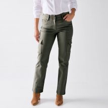 Jean droit cargo - Taille 36 - Kaki - Blancheporte