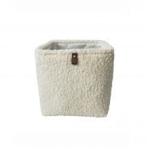 Panier rangement carré en bouclette sherpa - Blancheporte
