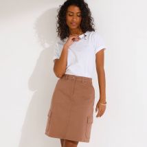 Jupe cargo, twill stretch - Taille 40 - Taupe - Blancheporte