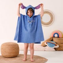 Poncho de bain enfant Stitch personnalisé éponge coton - 280g/m² - Bleu - Coton - Lilo Et Stitch - Blancheporte