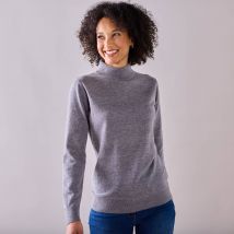 Pull col montant, laine d'agneau - T42/44 - Gris - Colors&co - Blancheporte