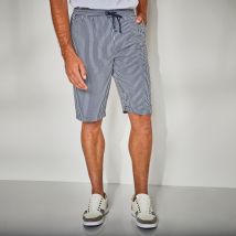 Bermuda seersucker taille élastiquée - Taille 40/42 - Blanc - Blancheporte