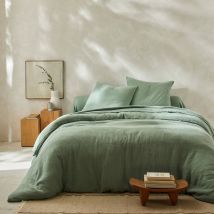 Linge de lit uni en triple gaze de coton - Vert - Coton/gaze De Coton - Colombine - Blancheporte