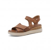 Sandales compensées brides scratchées - Marron - Taille 40 - Tamaris - Blancheporte
