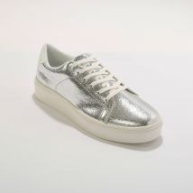 Baskets métallisées à lacets. - Argent - Taille 40 - Blancheporte