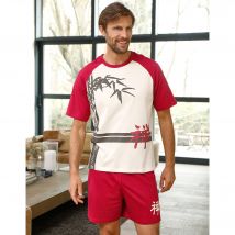 Pyjama short motif bambou - Écru - Taille 5xl - Coton/jersey - Blancheporte
