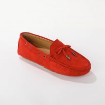 Mocassins en cuir ultra-souple à liens - Rouge - Taille 38 - Blancheporte