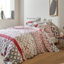 Linge de lit Marlow coton, imprimé géométrique - Gris - Coton - Colombine - Blancheporte