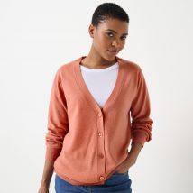 Gilet boutonné col V, laine d'agneau - Blancheporte