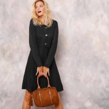 Robe pull boutonnée - Taille 50 - Noir - Blancheporte